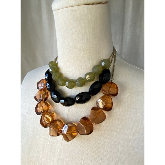 Large Beaded Layered Necklace - Picture 2 of 2